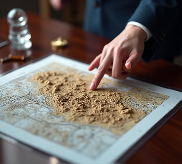 Legal team reviewing geological charts